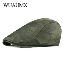 Wuaumx – chapeau de Camouflage à séchage rapide pour homme et femme, béret plat en forme de lierre avec pointe fine en forme de bec de canard, à chevrons 