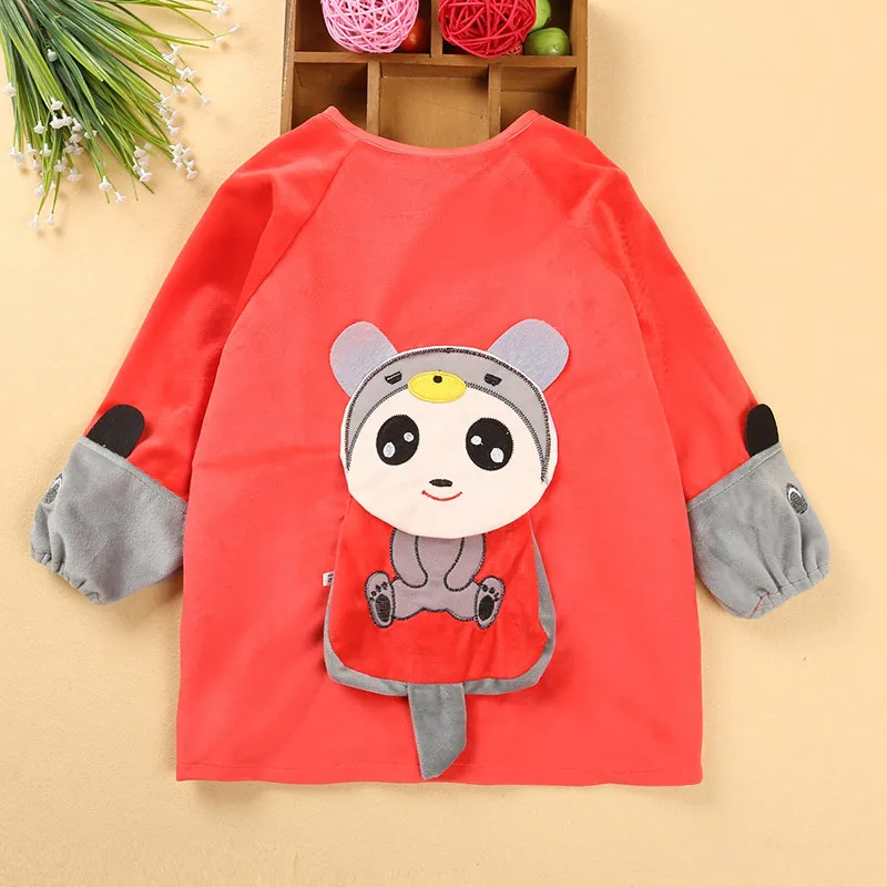 Baby Bibs Waterproof children Long Sleeve Girl Bibs Kids Burp Cloth Feeding Bib baby dinner bib with Pocket Child Apron Smock