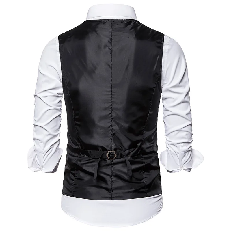 Мужской s Slim Fit Белый Жаккардовый костюм жилет брендовый мужской жилет без рукавов Приталенный жилет мужской деловой жилет