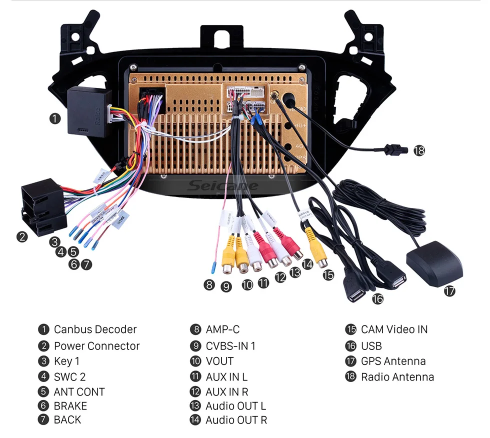 Excellent Seicane 8 inch 2din Android 8.1 For Opel Corsa 2015-2019/Opel Adam 2013-2016 Car GPS Multimedia Player Support Radio Mirror Link 16