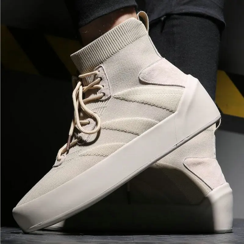Fashion Men Casual Shoes thick bottom Male high top stretch Fabric Flats boys casual Sneakers keep Warm fur Tenis Shoes LH-99