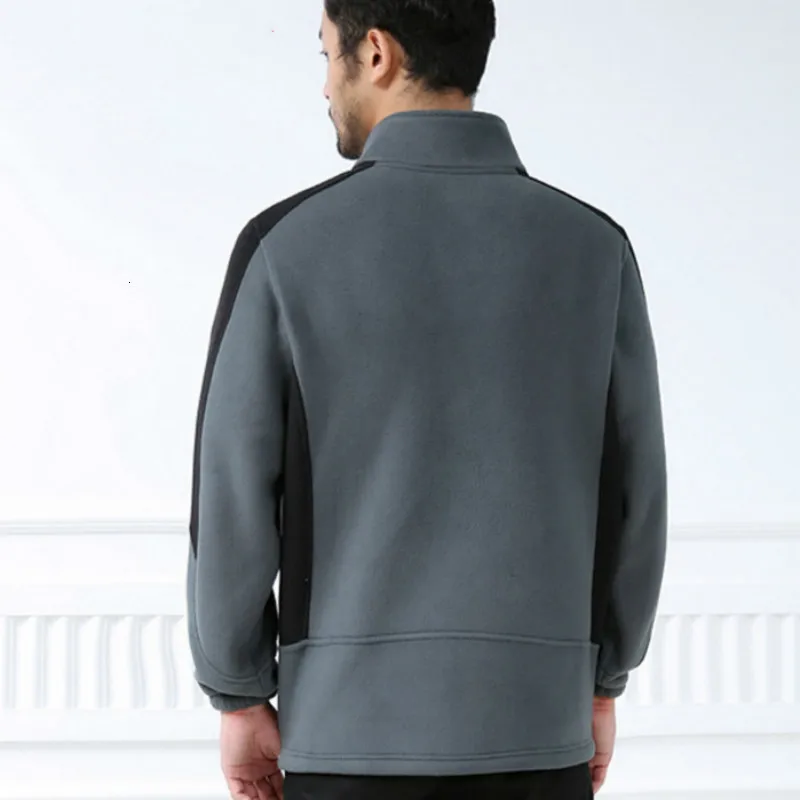 5XL Мужская Флисовая куртка для рыбалки, походов, спорта, ветронепроницаемая теплая куртка-кардиган на осень и зиму, Толстая теплая куртка с флисовой подкладкой