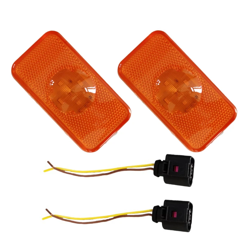 

2Pcs LED Side Marker Lights For Volvo FH FM FL Heavy Truck Clearance Lights 24V With Connector Wire