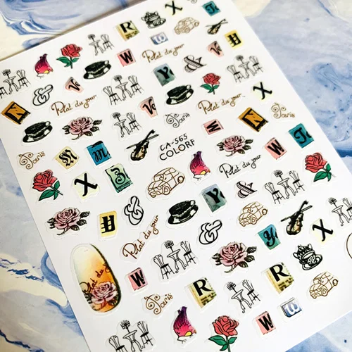 Новейшая CA-46-47-48, духи, наклейки для ногтей, 3d наклейки для ногтей, наклейки для ногтей, штамповка, экспорт из Японии, дизайнерские стразы, dec - Цвет: CA-565