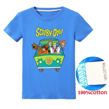 

New Scooby Doo And Shaggy Boys Tshirt Children Clothes Summer Kids T shirts Funny Baby Print Girls Tops Cartoon Mystery Machine