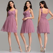 BacklakeGIrls плюс размер пыльные розовые платья элегантное Тюлевое ТРАПЕЦИЕВИДНОЕ ПЛАТЬЕ С v-образным вырезом Vestido Graduacion Corto Mujer