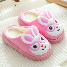

Purple Rabbit Children's Cotton Slippers In Autumn and Winter Plus Velvet Thickening To Keep Warm and Non-slip Indoor Slipper