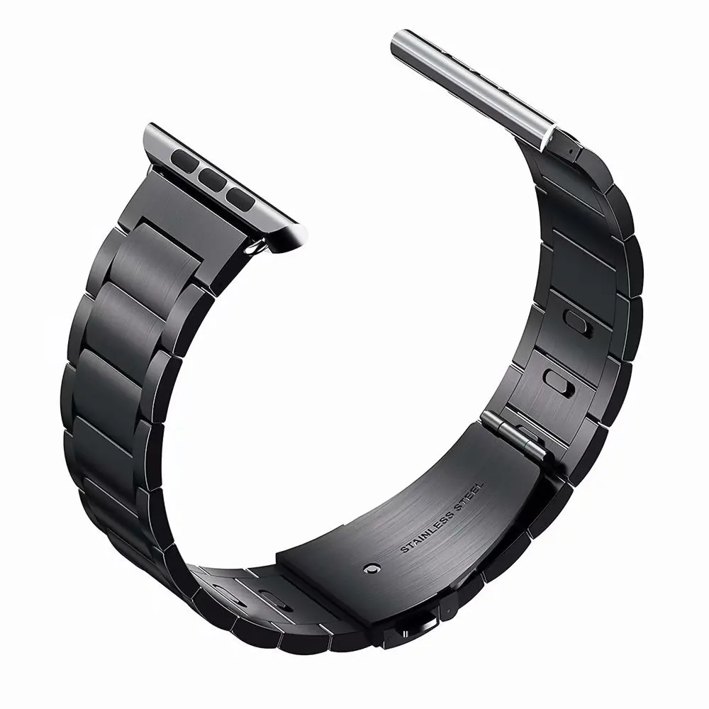 Металлический звеньевой ремешок для Apple watch 7 45 мм 41 series 6 5 4 SE 44 40 нержавеющая сталь