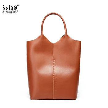 

BRIGGS Soft Genuine Cow Leather Casual Tote Bag Luxury Handbags Women Bags Designer Crossbody Bags For Women Shoulder Bag sac