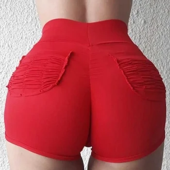 Yoga Shorts Women High Waist Bottoms Summer Casual Sports Sexy Slim Skinny Booty Shorts Gym Fitness Yoga Leggings Short Pants 4