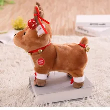 Рождественская электрическая игрушка плюшевая олень плюшевая игрушка электрическая ходьба милые плюшевые олени игрушки с пением Рождественский подарок