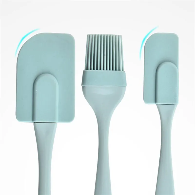 3Pcs/Set Kitchen Utensils Cooking Supplies Multi Purpose Blue/Pink Cake Spatula Baking Tools Silicone/PP Non-stick BBQ Brushes