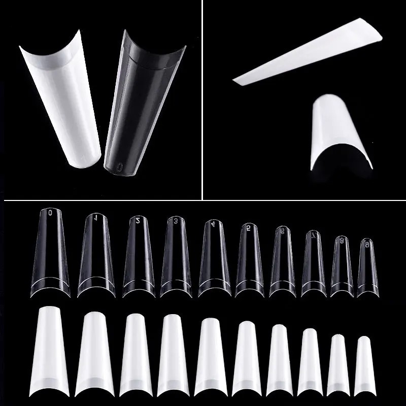 

1 Bag 500 Tablets French Flat Denim False Nails French False Nails Transparent Color Natural Bag Practice Nail Sheet