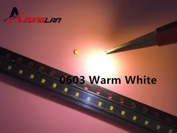 

500pcs 0603 Warm white Ultra Bright SMD SMT LED light-emitting diodes High quality New 1.6*0.8*0.6MM 2800-3500K