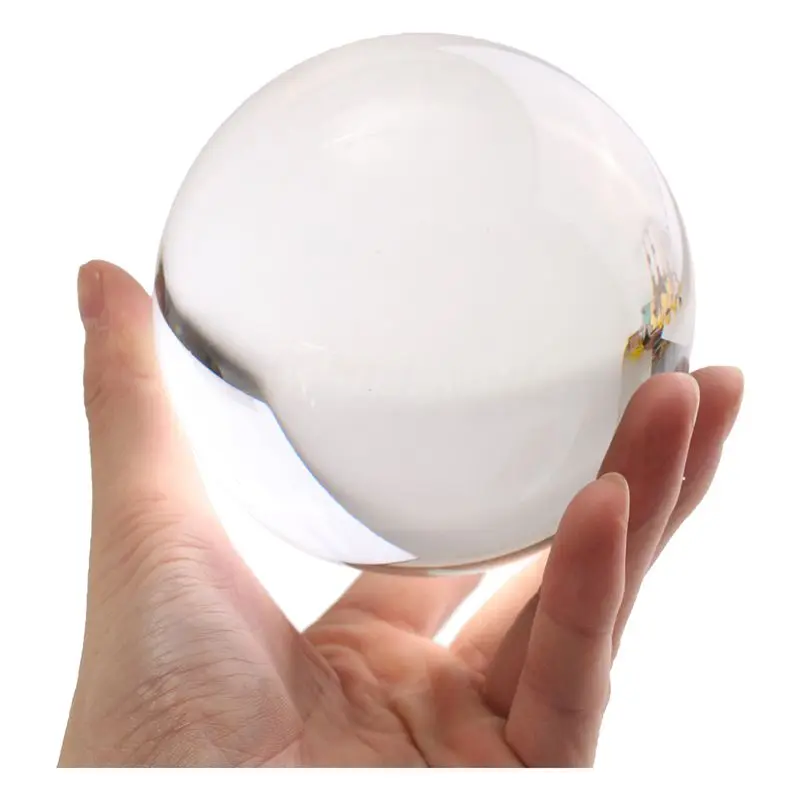 

100mm Round Glass Crystal Ball Magic Clear Healing Divination Sphere Room Decor