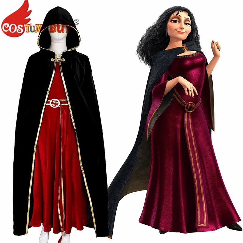 Costumebuy Tangled Rapunzel Mother Gothel cosplay Costume dress Witch Gothe...