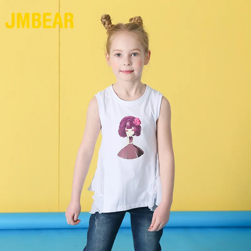 JMBEAR/жилет с героями мультфильмов для девочек Новая летняя одежда из хлопка детей