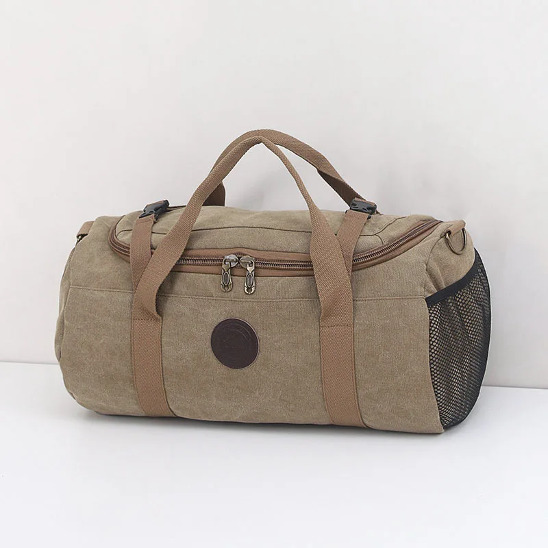

Korean-style Large Capacity Canvas round Bag New Style Handheld Traveling Bag Fashion Man Short Trip Shoulder Cross-body Travel