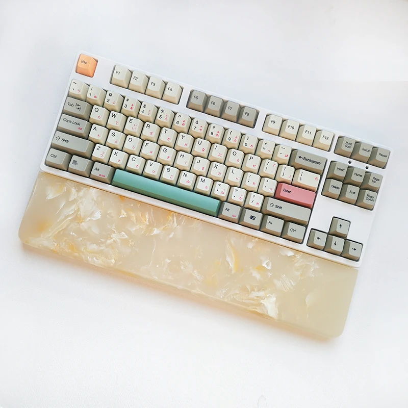 Resto para o Jogo Suporte de Pulso Kashcy Solidificado Resina Apollo Amarelo Palma Ergonômico Teclado Mecânico Almofada 60 87 104 108 Teclas - Imagem 2