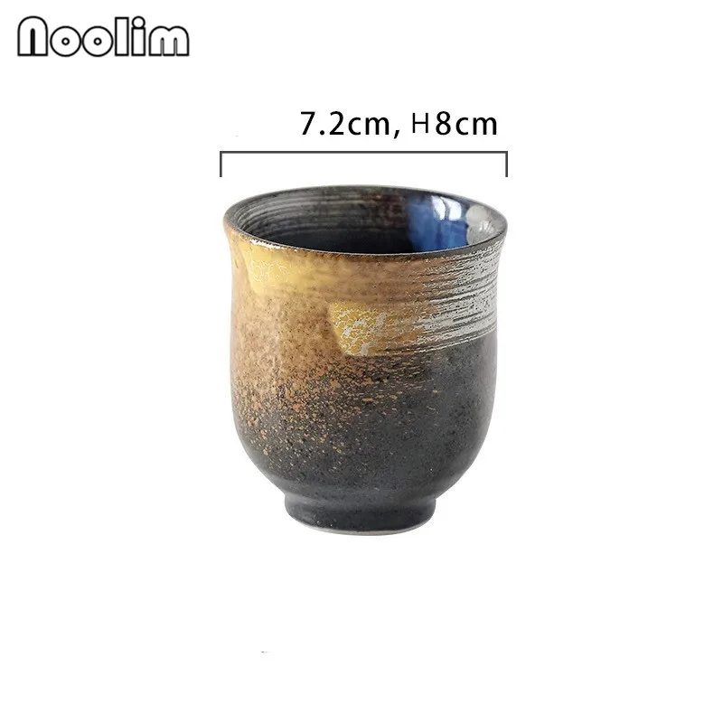 Творческий японский стиль Ретро грубая керамика чашка для воды Керамическая ручная роспись кунгфу чашка кухонная посуда для питья аксессуары - Цвет: A