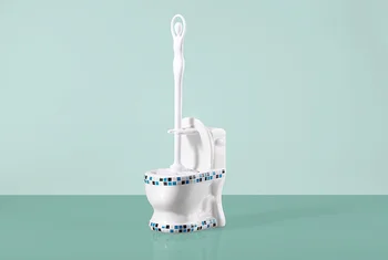 

New Toilet Cleaning Brush Holder High Quality Ceramic Bathroom Accessories Soft Brush With Creative Ceramic Closestool Base L358