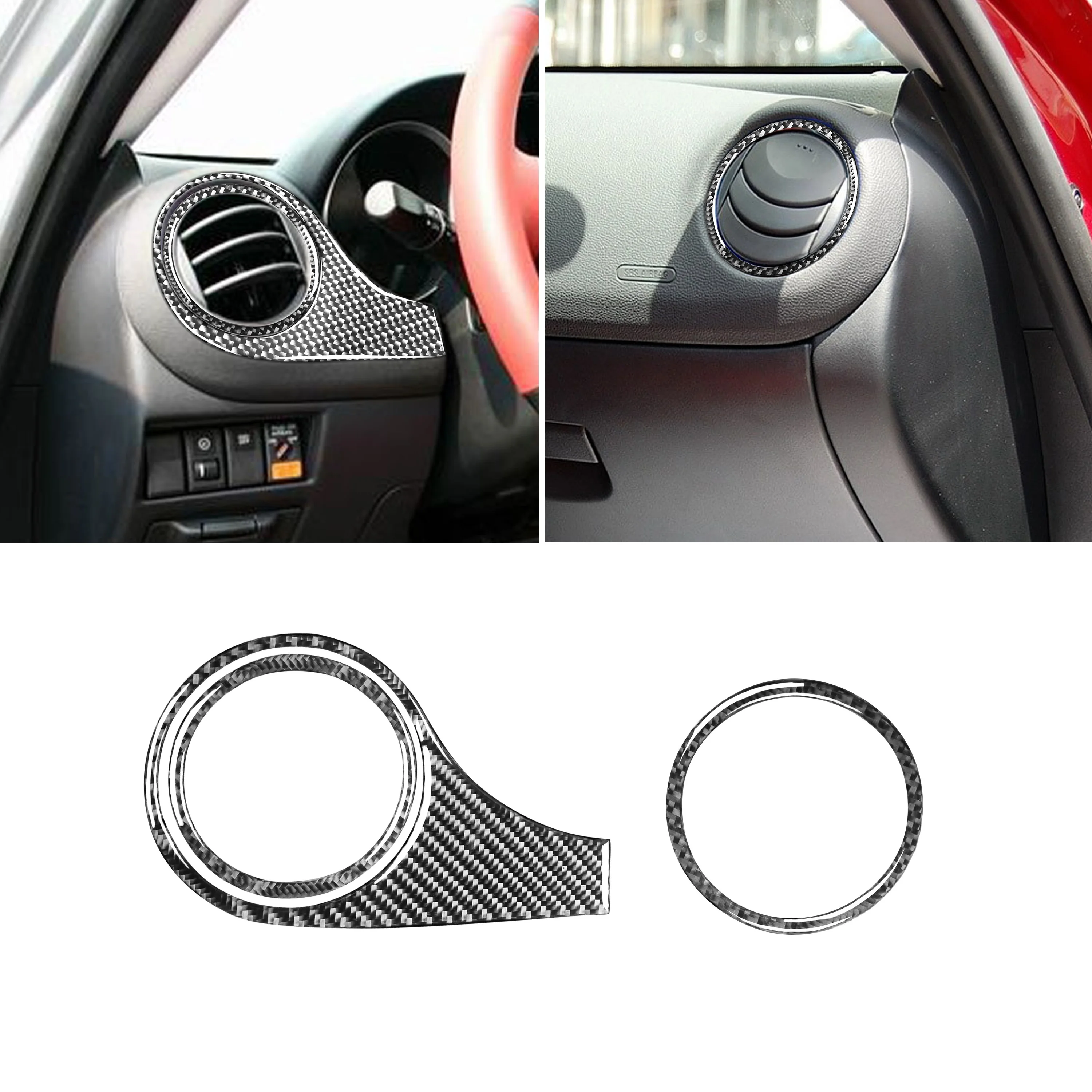 

Модифицированная внутренняя наклейка из углеродного волокна, решетка переменного тока, вентиляционное отверстие, рамка, кольцо, Обложка, отделка для Mazda RX8 RX-8 2004-2008