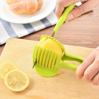

Plastic lemon squeezer hand power foodchopper Cut lemon artifact round platter slicer creative gadgets tool fruit separator