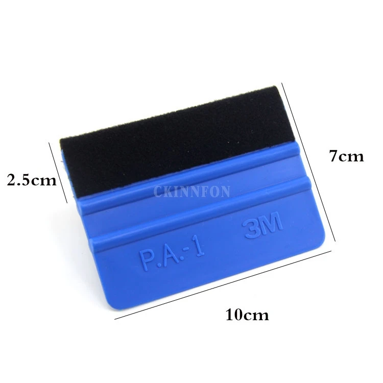 200PCS 3M Blue Squeegee With Felt Edge For Car Van Bike Wrap Wrapping Squeegee Tool Scraper Car Wrap Applicator Tool