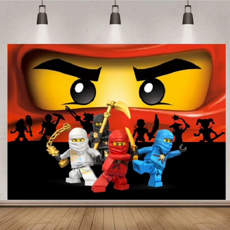 Ninja Photography Backdrop Boys Happy Birthday Party Custom Photo Background Booths Studio Props Cake Zone Decoration Banner | Электроника