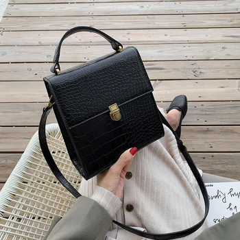 

Crocodile Pattern 2019 Brand Designer Women High Quality Pu Leather Handbags Small Shoulder Crossbody Bags For Women Flap Sac