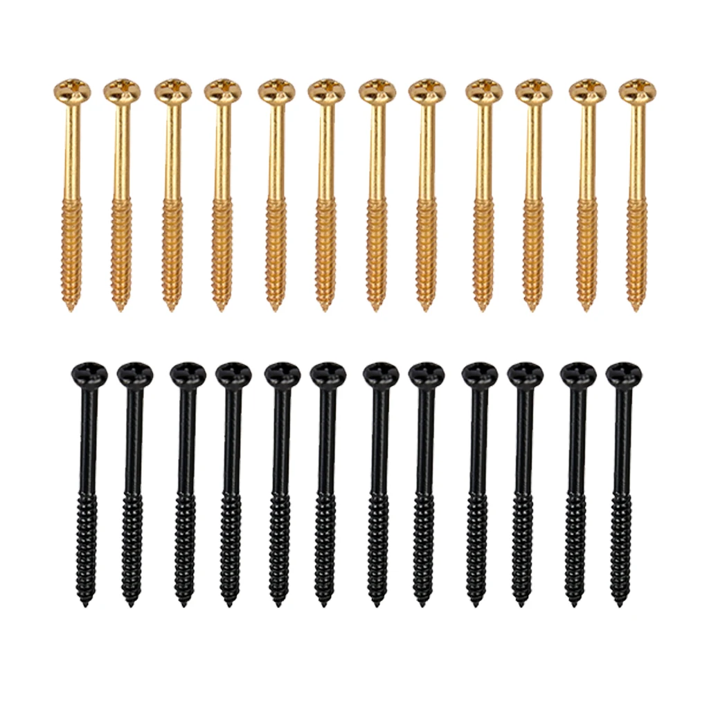 24pcs/pack Humbucker Pickup Screw Black/Gold for Bass Guitar P90 Replacements 24pcs/pack Humbucker Pickup Screw Black/Gold for Bass Guitar P90 Replacements