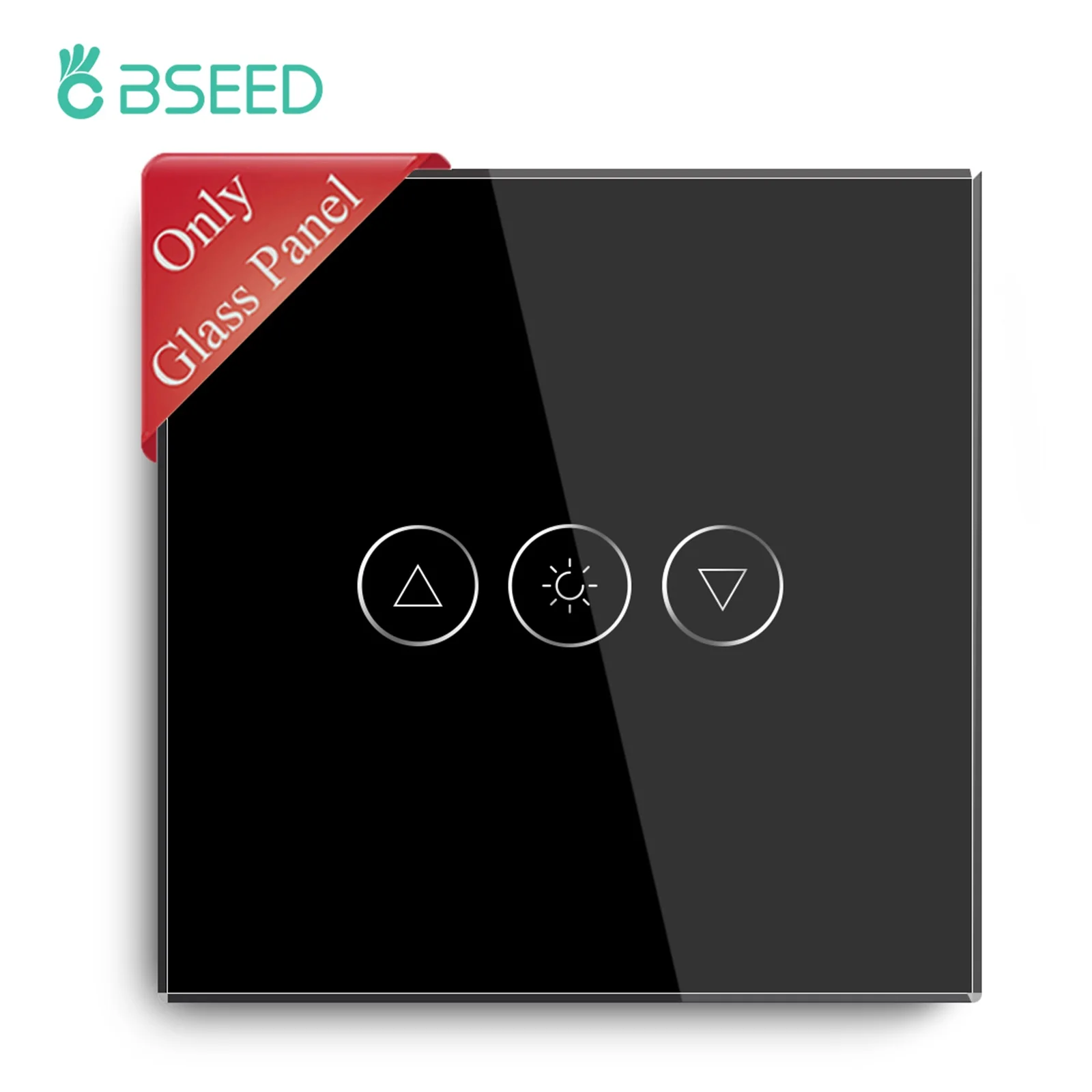 BSEED EU 표준 86mm 크리스탈 유리 패널(금속 프레임 포함) 화이트 블랙 Gloden Pearl 크리스탈 유리 1/2/3Gang 전용 패널