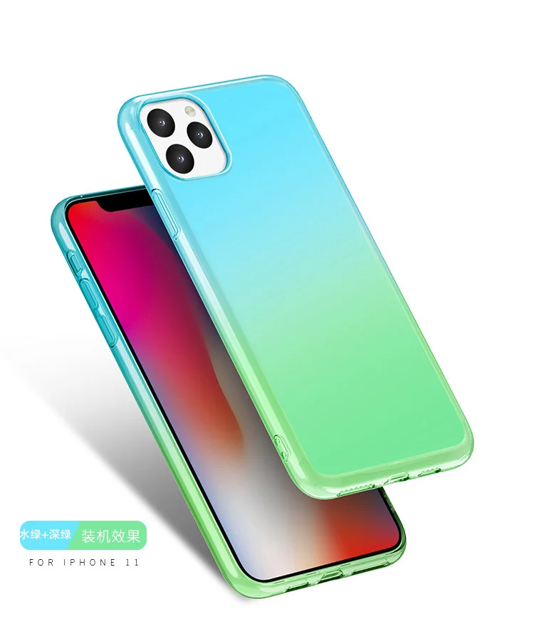 20 шт ультра тонкий градиентный силиконовый чехол для айфон афон айфона iphone 11/iphone 11 pro/iphone 11 pro max Чехлы бампер s мягкий tpu чехол case cover