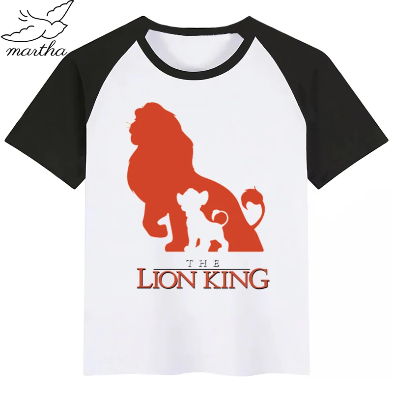 Летняя модная футболка для мальчиков и девочек детская футболка с принтом «Король Лев» и «Тимон и Пумба» милые детские топы с Simba, одежда для малышей