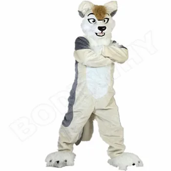 

Long Fur Husky Fox Mascot Wolf Dog Fursuit Furry Costume Cosplay Party Fursuit Kid Birthday Party Adult Size Outfit