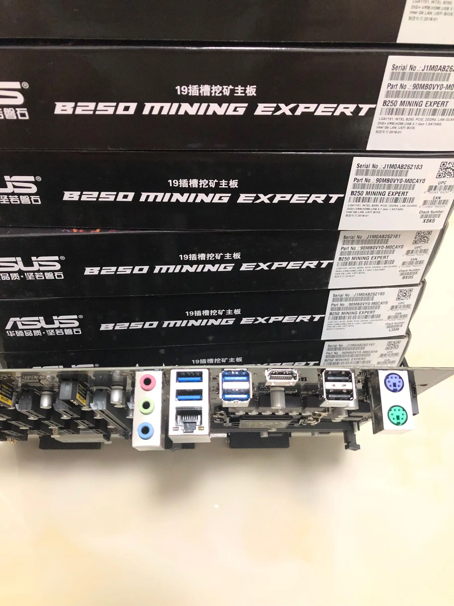 Новая оригинальная материнская плата ASUS B250 MINING EXPERT LGA 1151 DDR4 для i3 i5 i7 14NM 32GB 19 graphics B250 настольная материнская плата