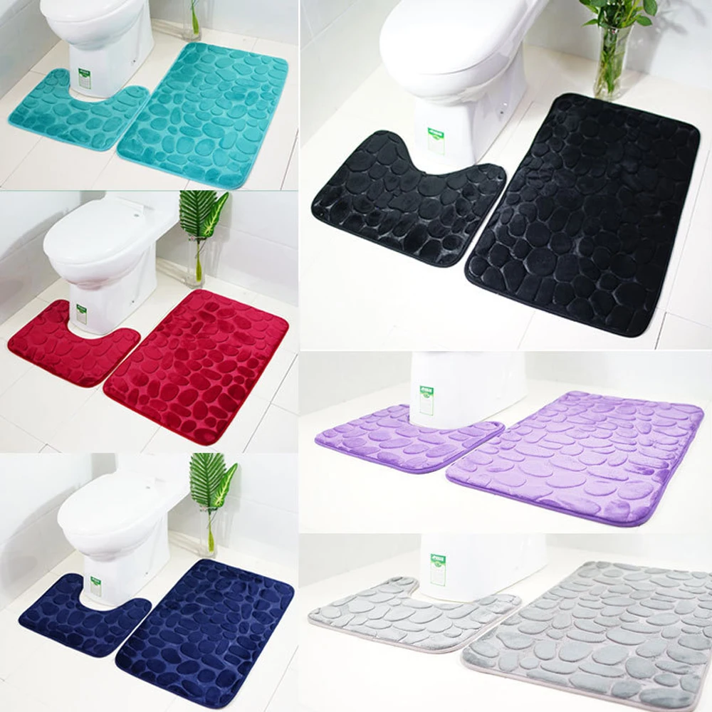 2 шт коврики для ванной комнаты Противоскользящий коврик с присоской с резиновой подложкой