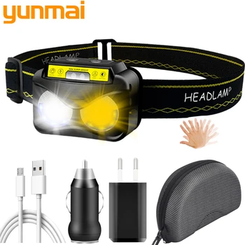 

2- Core XM-L2 U3 Sensor High Quality Led Headlamp Built in Battery Head Lamp Headlight Warm White Emitting Colors Bulbs Light