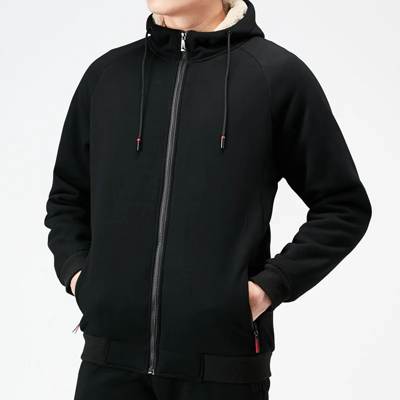 Новая флисовая мужская толстовка с капюшоном на молнии зимнее толстое супер мужское теплое пальто однотонная куртка мужская брендовая одежда 8XL