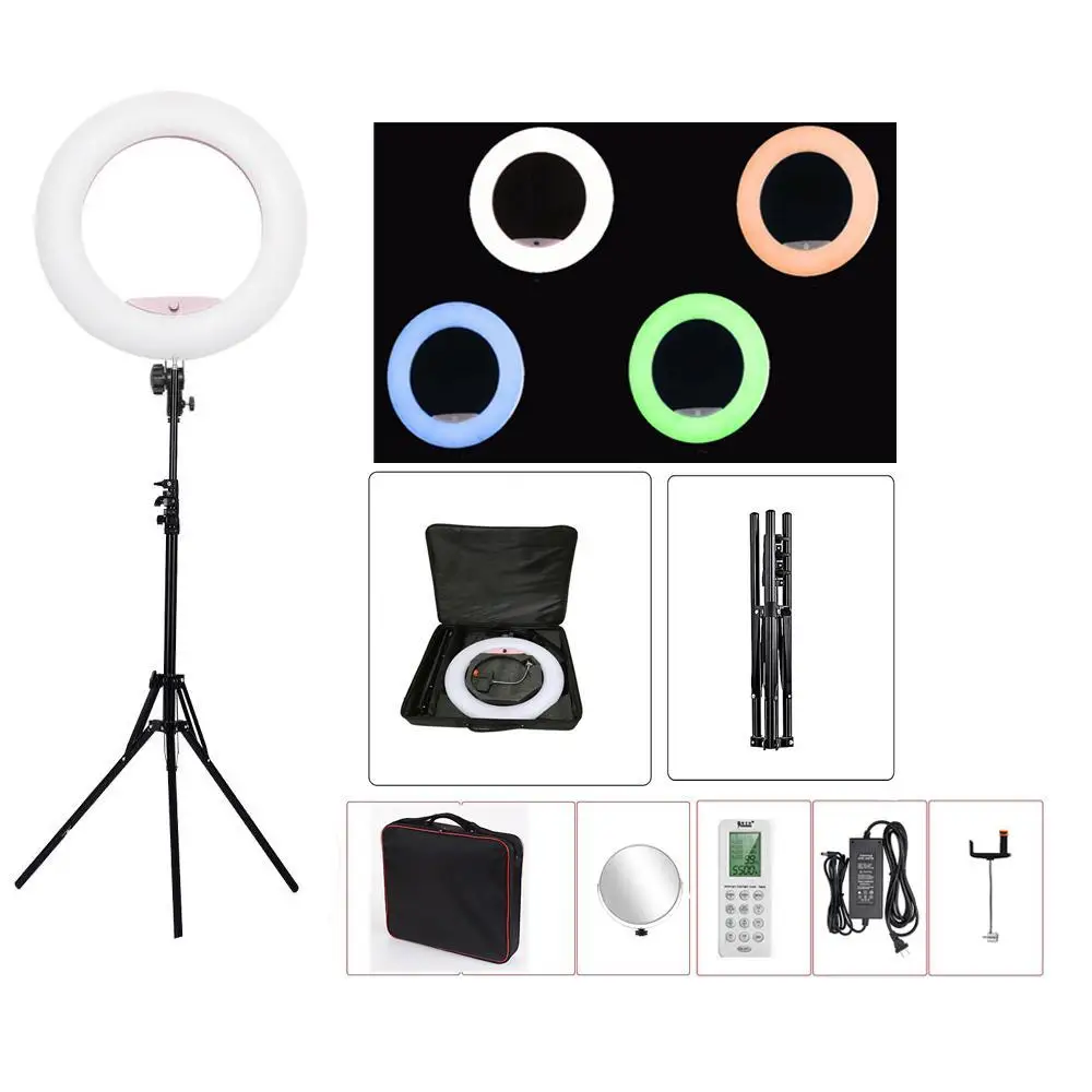 

Powerful suit FC-480 RGB LED Ring Light LED Video Makeup Lamp Photography Movie film Studio broadcast Ring lamp +2M stand+ bag