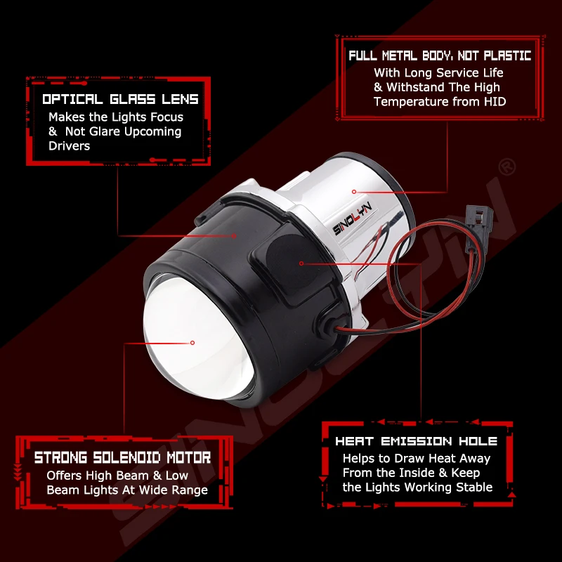 Fog Lights Universal Full Kit Bixenon Lens H11 HID Projector Driving Lamp Bifocal Lenses Waterproof Cars Accessories DIY