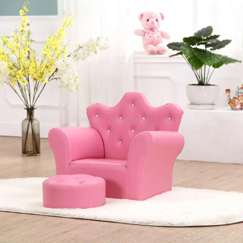 sillón infantil Sofá para niños linda niña princesa bebé sofá perezoso sofá de la corona asiento de dibujos animados sofá rosa 
