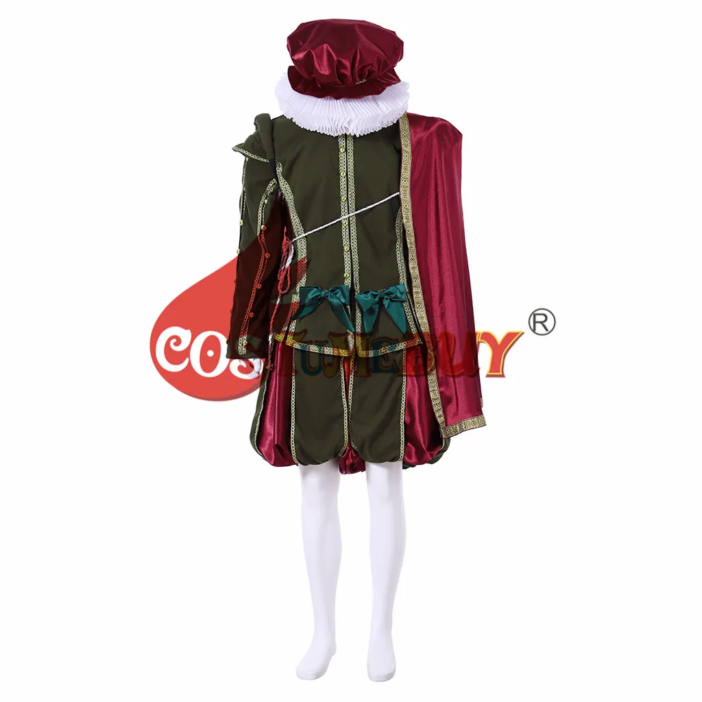 Costumebuy Тюдор елизабетанский аристократ мужской Викторианский принц Костюм в стиле «Ренессанс» Средневековый Королевский военный костюм на заказ