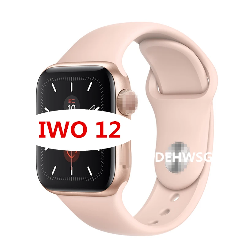 IWO 12 Смарт часы IP68 водонепроницаемый монитор сердечного ритма Push Message Bluetooth Вызов Smartwatch для дропшиппинг - Цвет: iwo12Pink