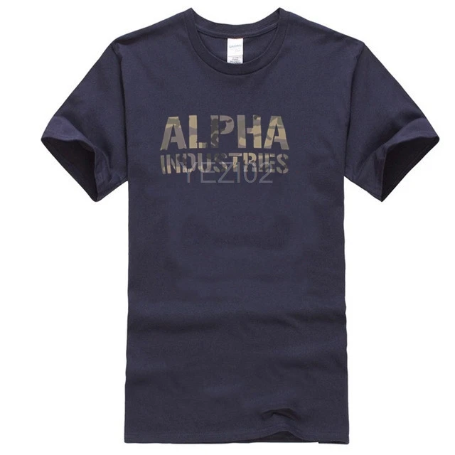 Alpha Industries, камуфляжная Футболка с принтом, футболка с принтом Schwarz, Harajuku, короткий рукав, Мужской Топ, хлопок - Цвет: navy