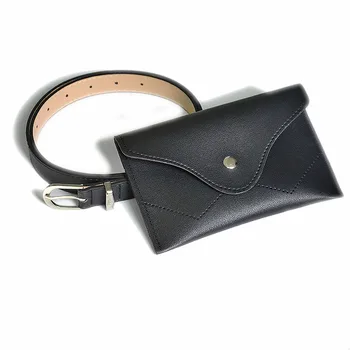 

Fashion Women PU Leather Belt Bag Waist Pack Travel Belt Wallets Fanny Bags Mobile phone pocket waist leather bag woman