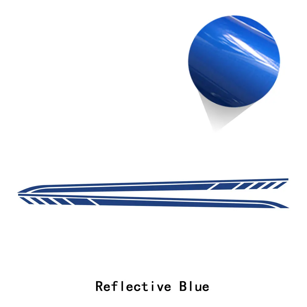 reflective blue 2 шт., наклейка на дверь автомобиля с боковыми полосками, наклейка для Mercedes Benz C Class Estate W205 C63 C43 C180 C200 C300 AMG, аксессуары - Название цвета: reflective blue