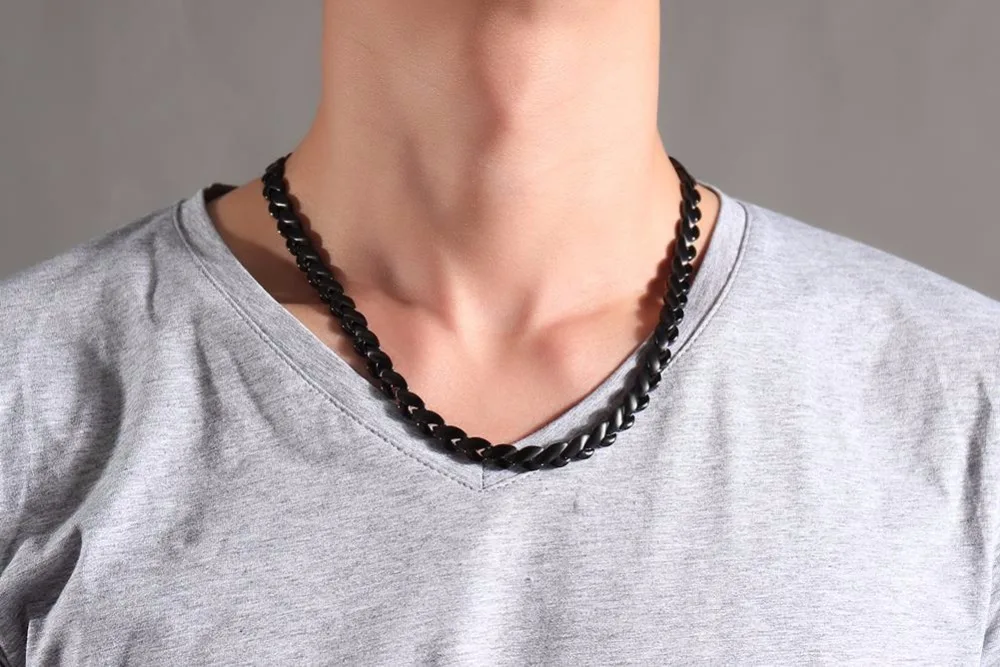 Fashion Mens Womens Magnetic Therapy Necklaces Black Stainless Steel 4 in1   Energy Ion Choker Necklace Healing Jewelry in Multi Styles collares collier colar 17