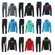

2122 Soccer Jacket Football Training Suit Soccer Match Long Sleeve with hat HOODIE Sportswear Soccer Kit Running Sets