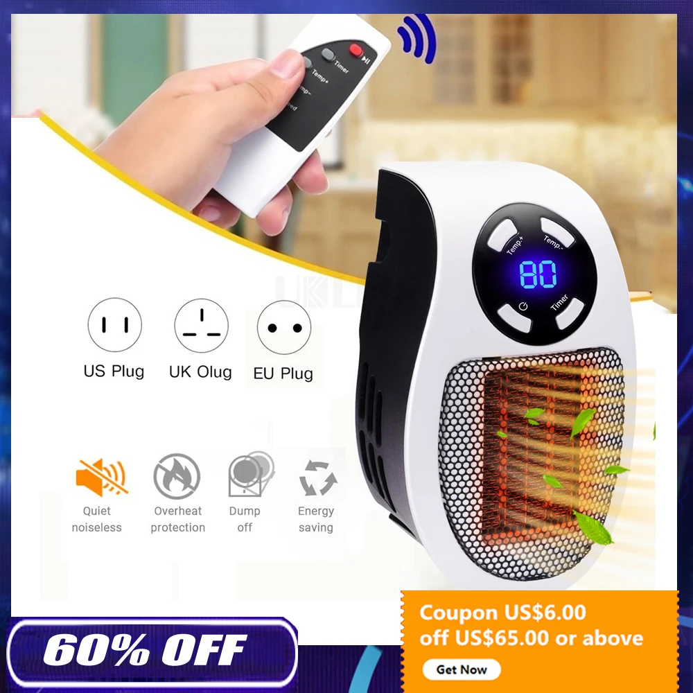 Fan Heater For Home 500w Mini Portable Heaters Bedroom Heating Electric Warm Air Office Room Handy Warmer | Бытовая техника